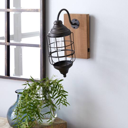 Black Iron Industrial Candlestick Holders, 15" x 6" x 11"